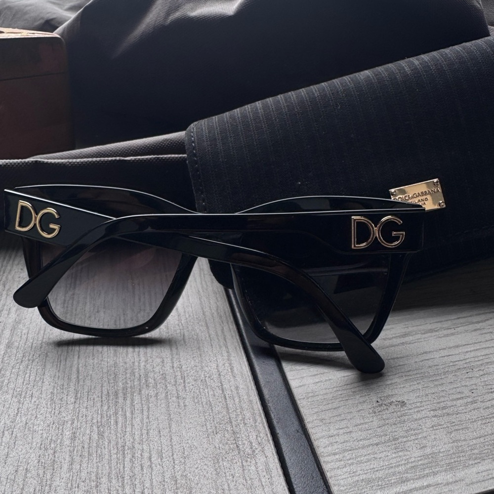 Dolce & Gabbana Black Sunglasses with Gold Logo